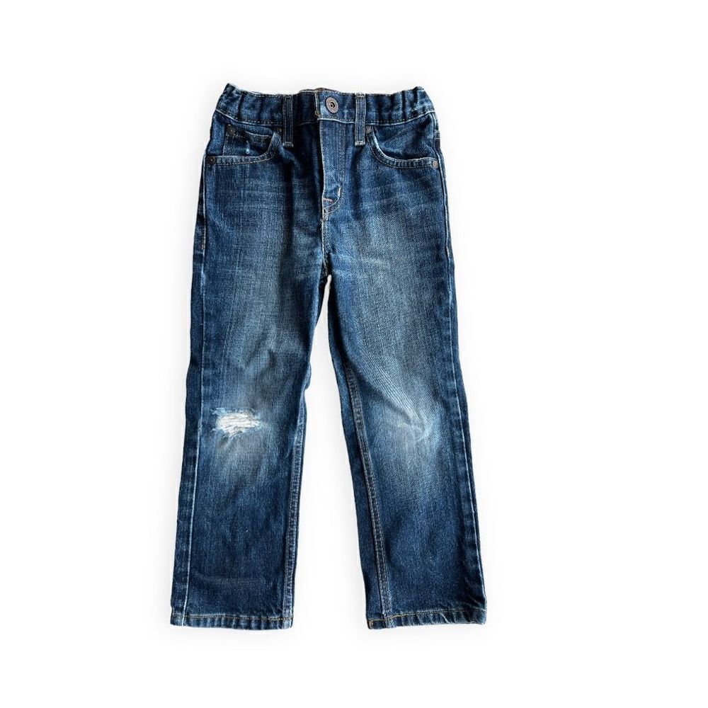 Boys Arizona Distressed Straight Leg Medium Wash Jeans - Sz 5
